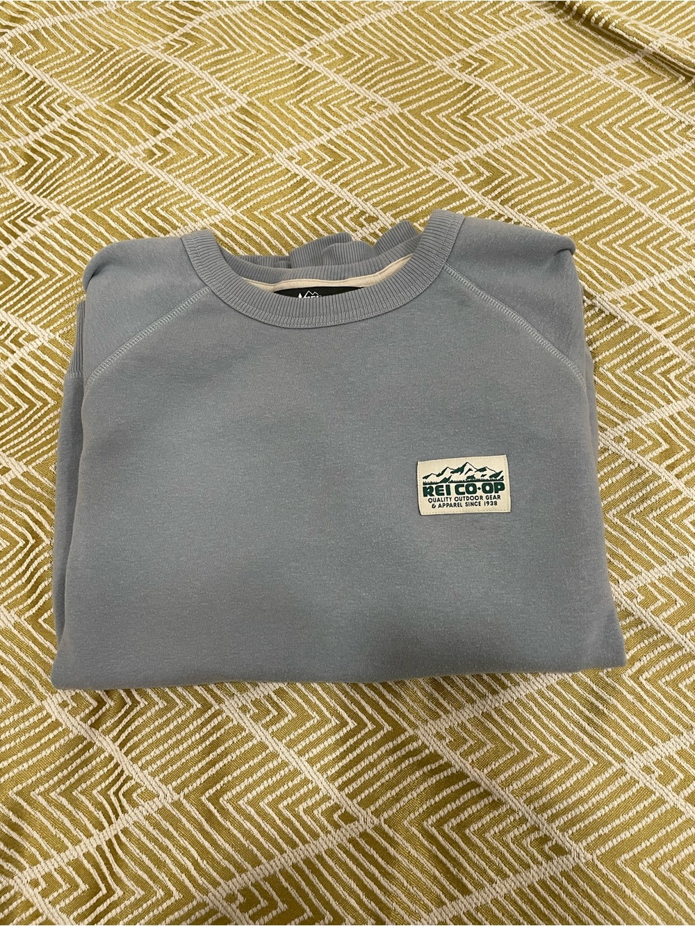 REI Co-op Men’s Slate Blue Crewneck Sweatshirt with Chest Patch